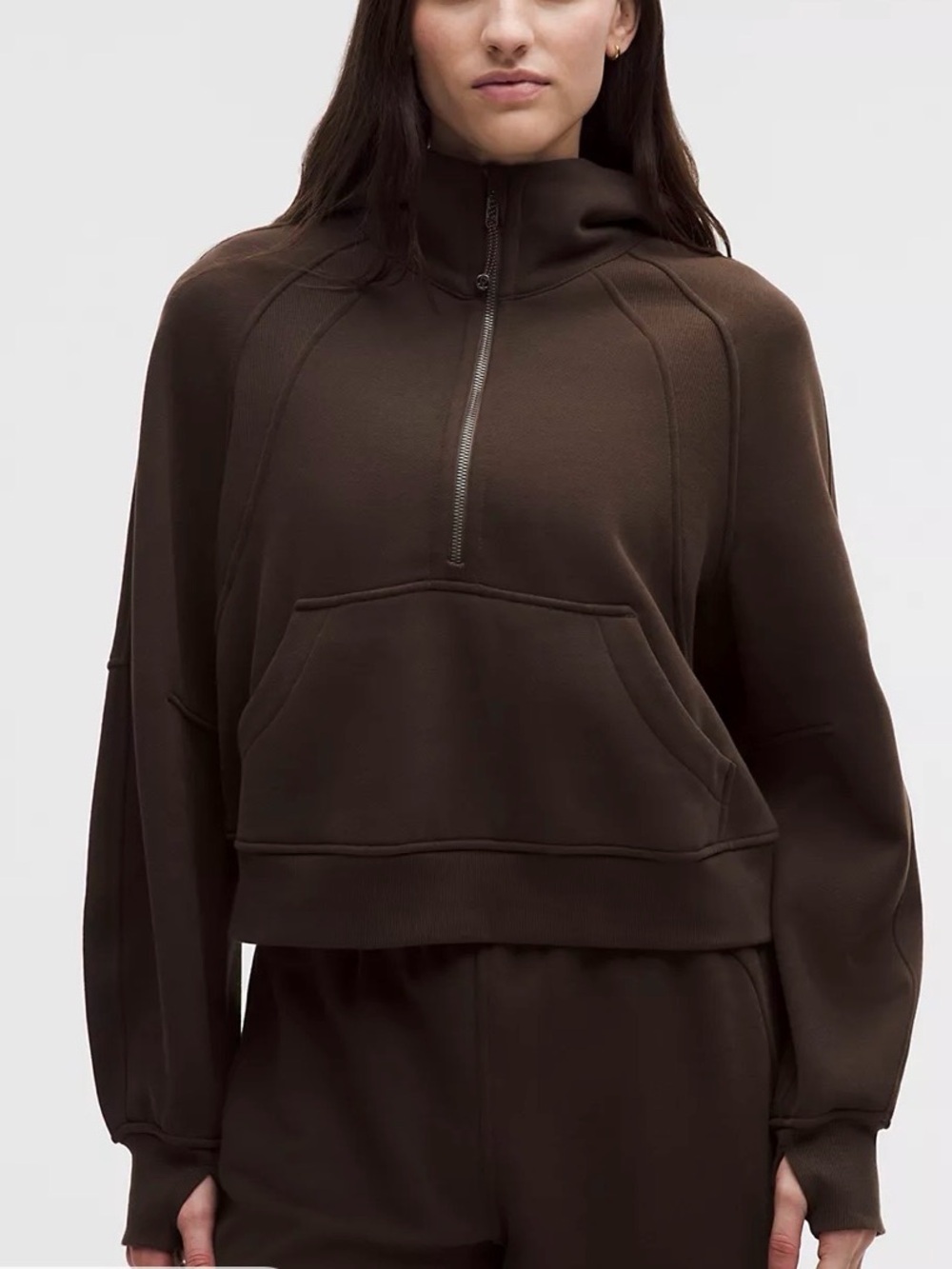 lululemon athletica Dark Brown Half-Zip Pullover Hoodie